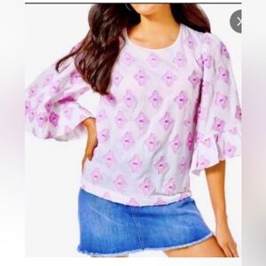 Lilly Pulitzer Pink Floral Blouse